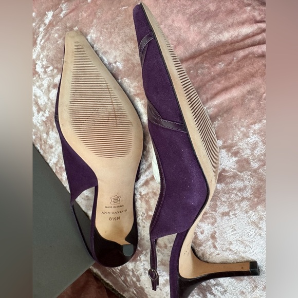 🍁Ann Taylor Violet Suede Sling-backs - Picture 5 of 10